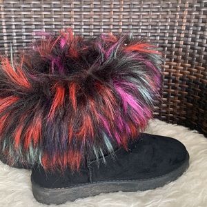 UnBranded Multicolor Fur Boots